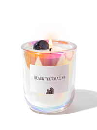 Black Tourmaline Crystal Candle