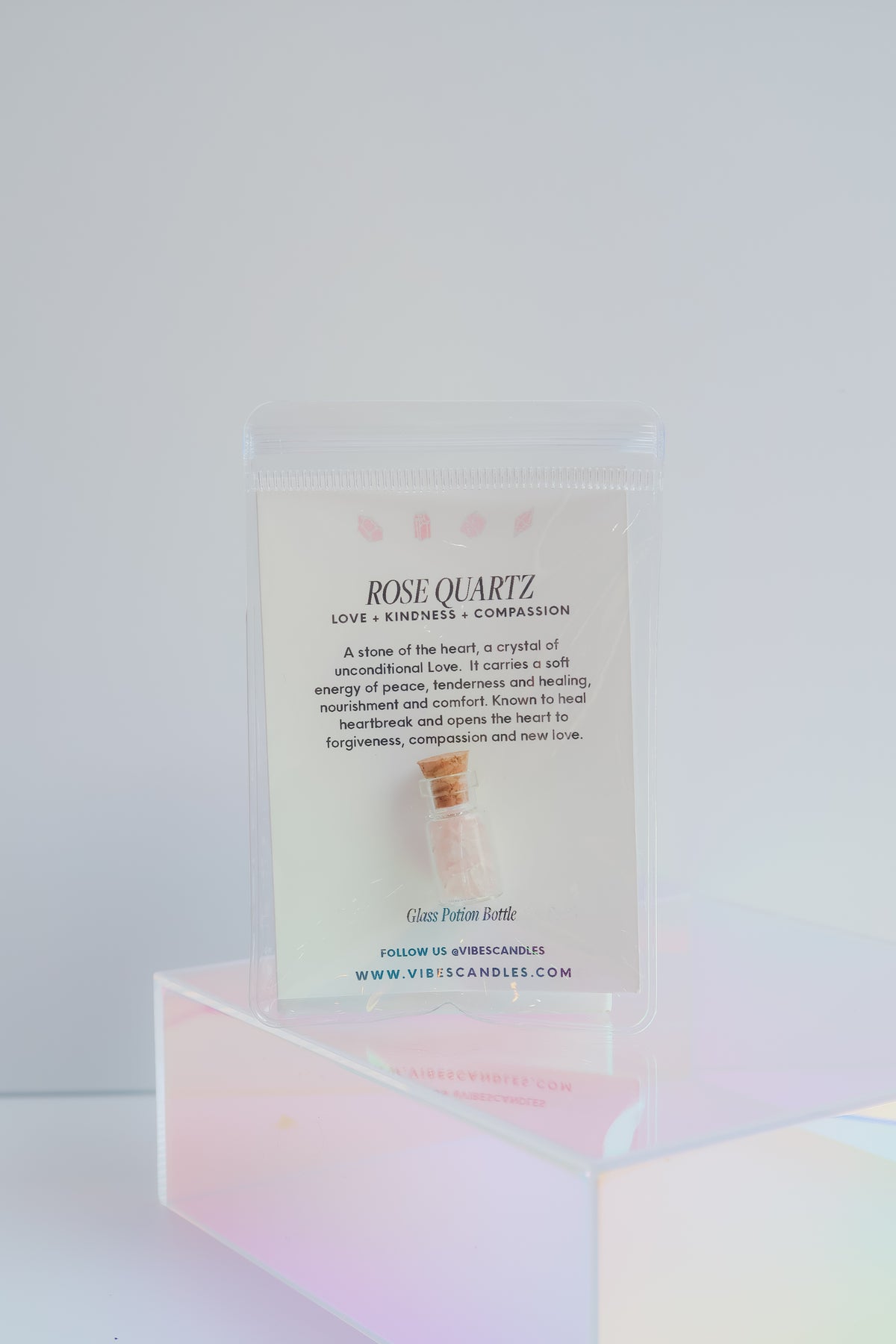 Mini Crystal Potion Bottle - Rose Quartz