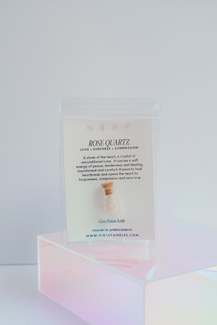 Mini Crystal Potion Bottle - Rose Quartz