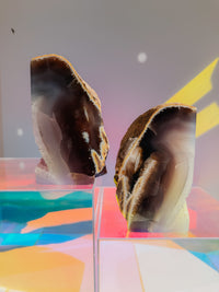 Agate Geode Book Ends - Grey