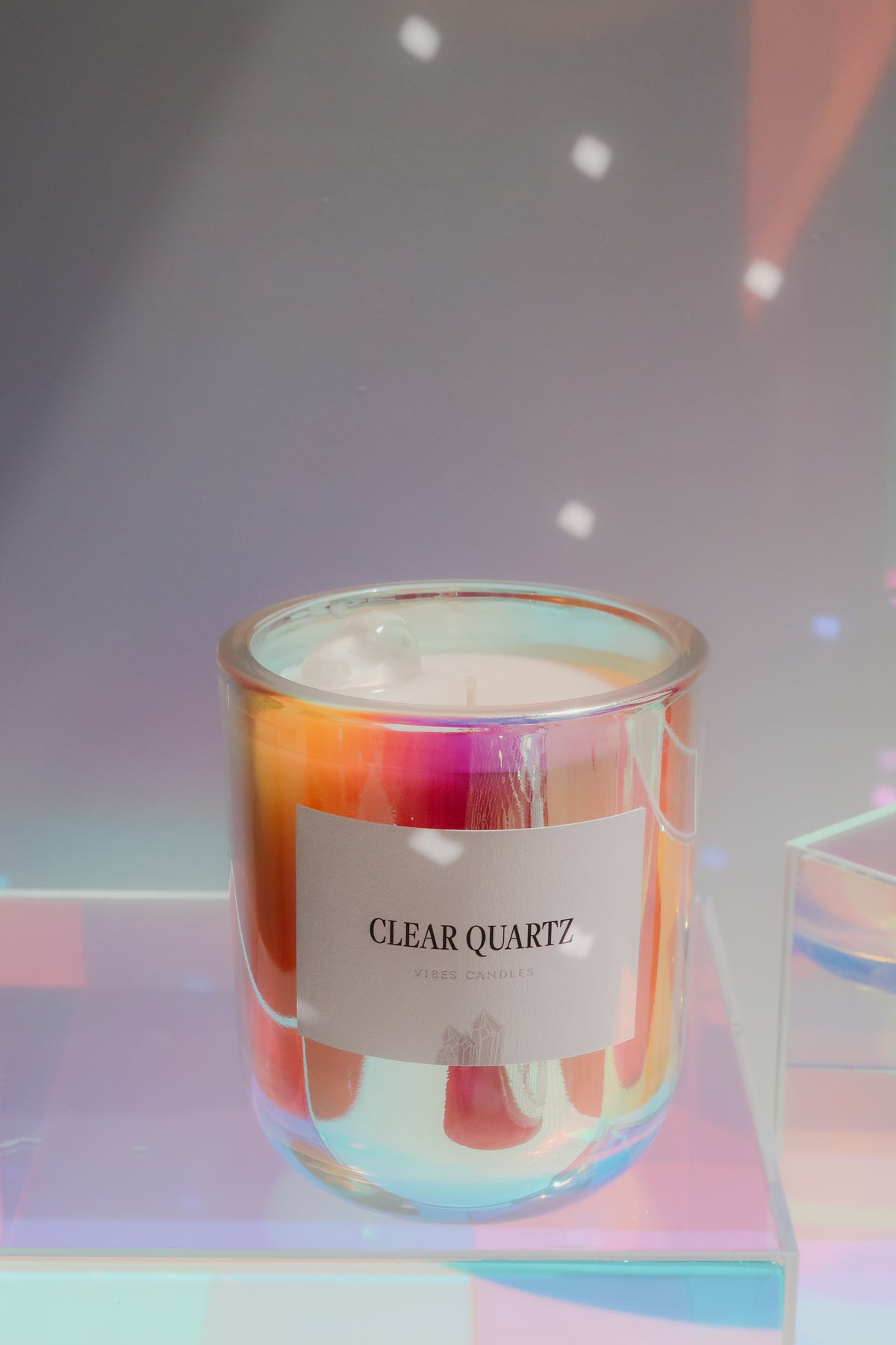 10oz Crystal Candle - Clear Quartz - Heal + Cleanse + Energize