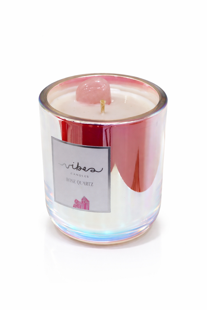 10oz Crystal Candle - Rose Quartz - Love + Kindness + Compassion