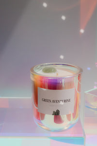10oz Crystal Candle - Green Aventurine - Luck + Opportunity + Success