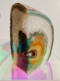 Agate Geode Book Ends - Green