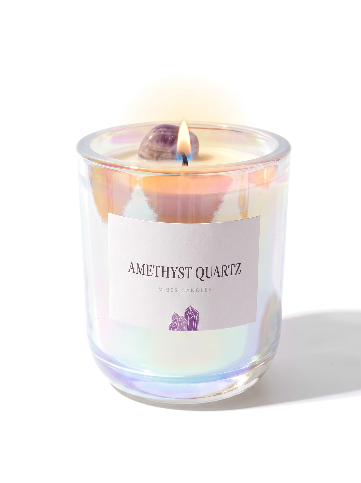 Amethyst Quartz Crystal Candle