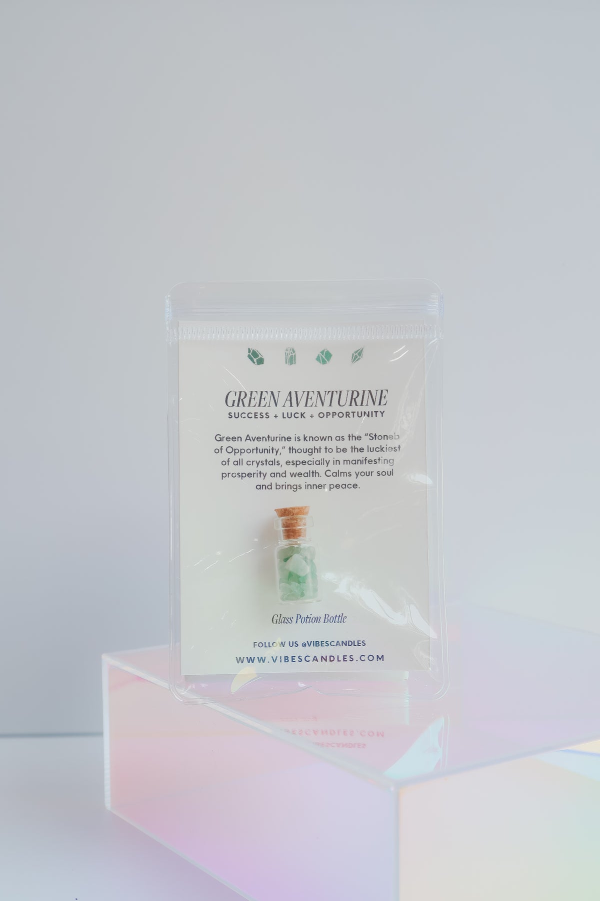 Mini Crystal Potion Bottle - Green Aventurine