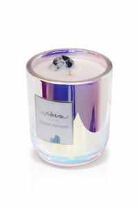 10oz Crystal Candle - Rainbow Moonstone - Intuition + Moon Magic + Awakens