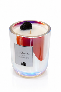 10oz Crystal Candle - Black Tourmaline - Protects + Purifies + Lightens Energy