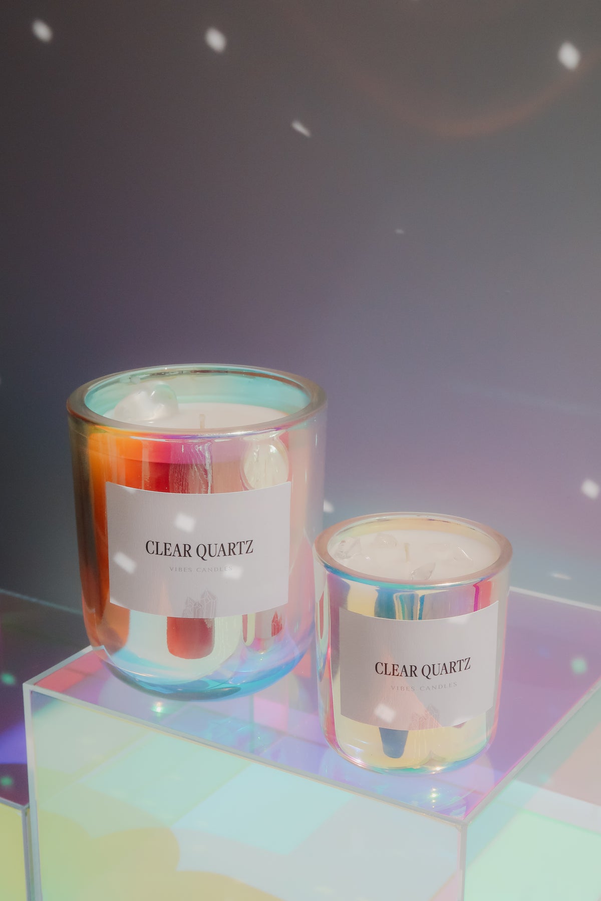 10oz Crystal Candle - Clear Quartz - Heal + Cleanse + Energize