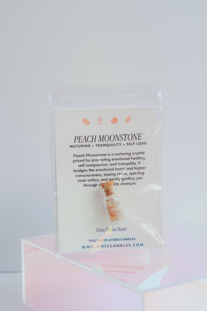 Mini Crystal Potion Bottle - Peach Moonstone