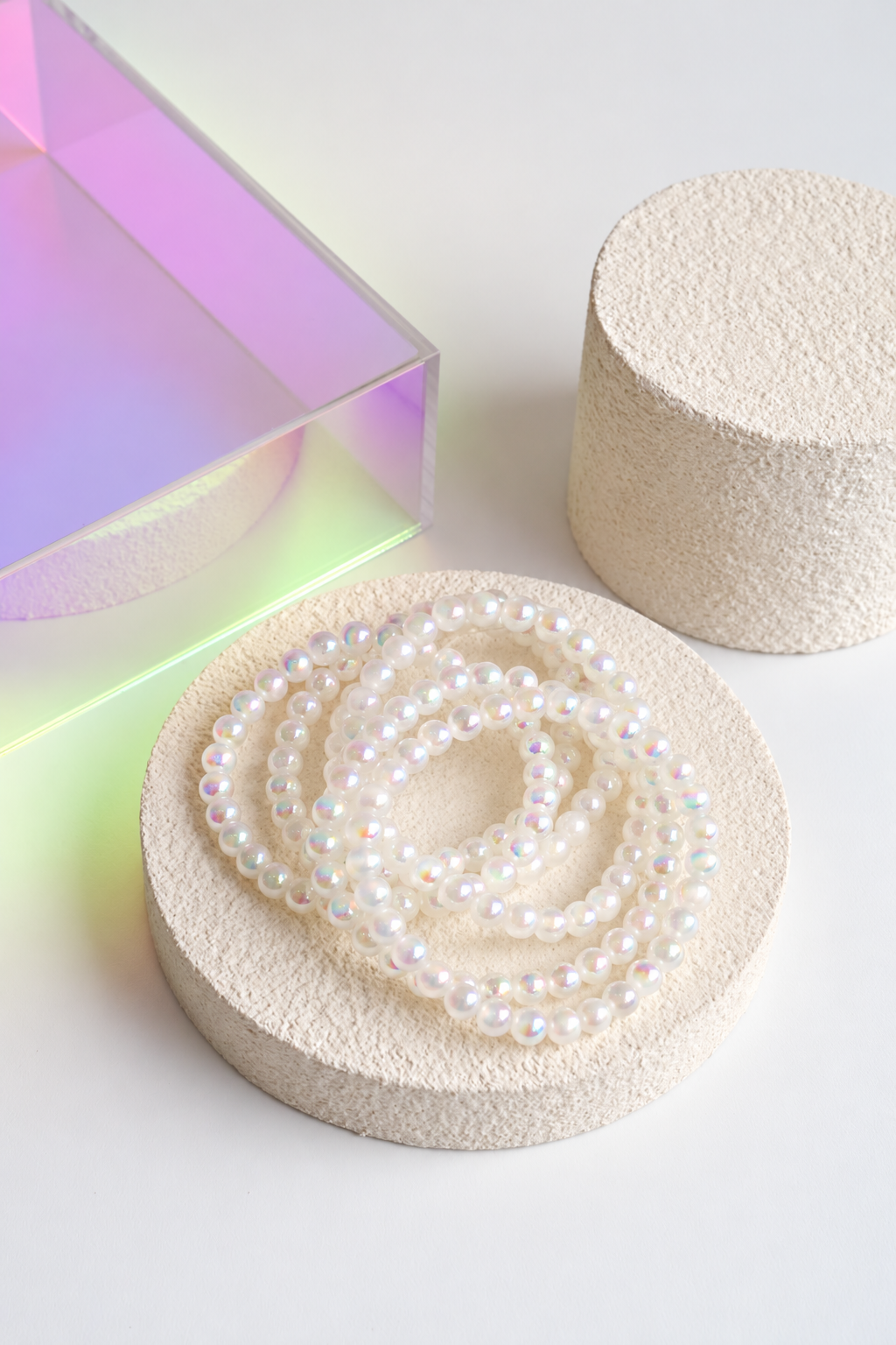 Beaded Bracelet - Angel Aura Selenite