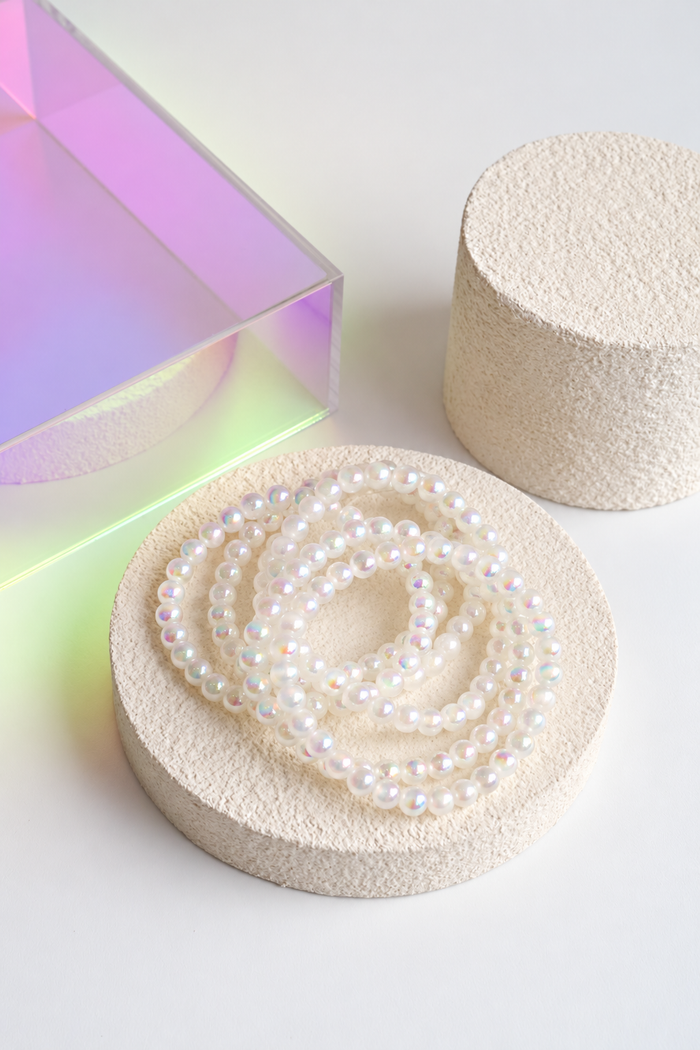 Beaded Bracelet - Angel Aura Selenite