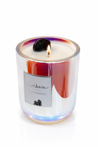 10oz Crystal Candle - Black Tourmaline - Protects + Purifies + Lightens Energy