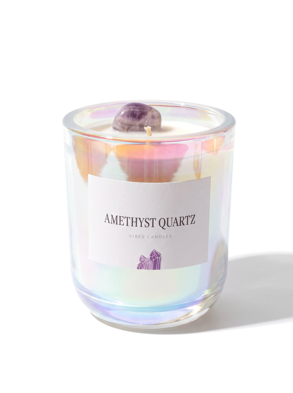Amethyst Quartz Crystal Candle