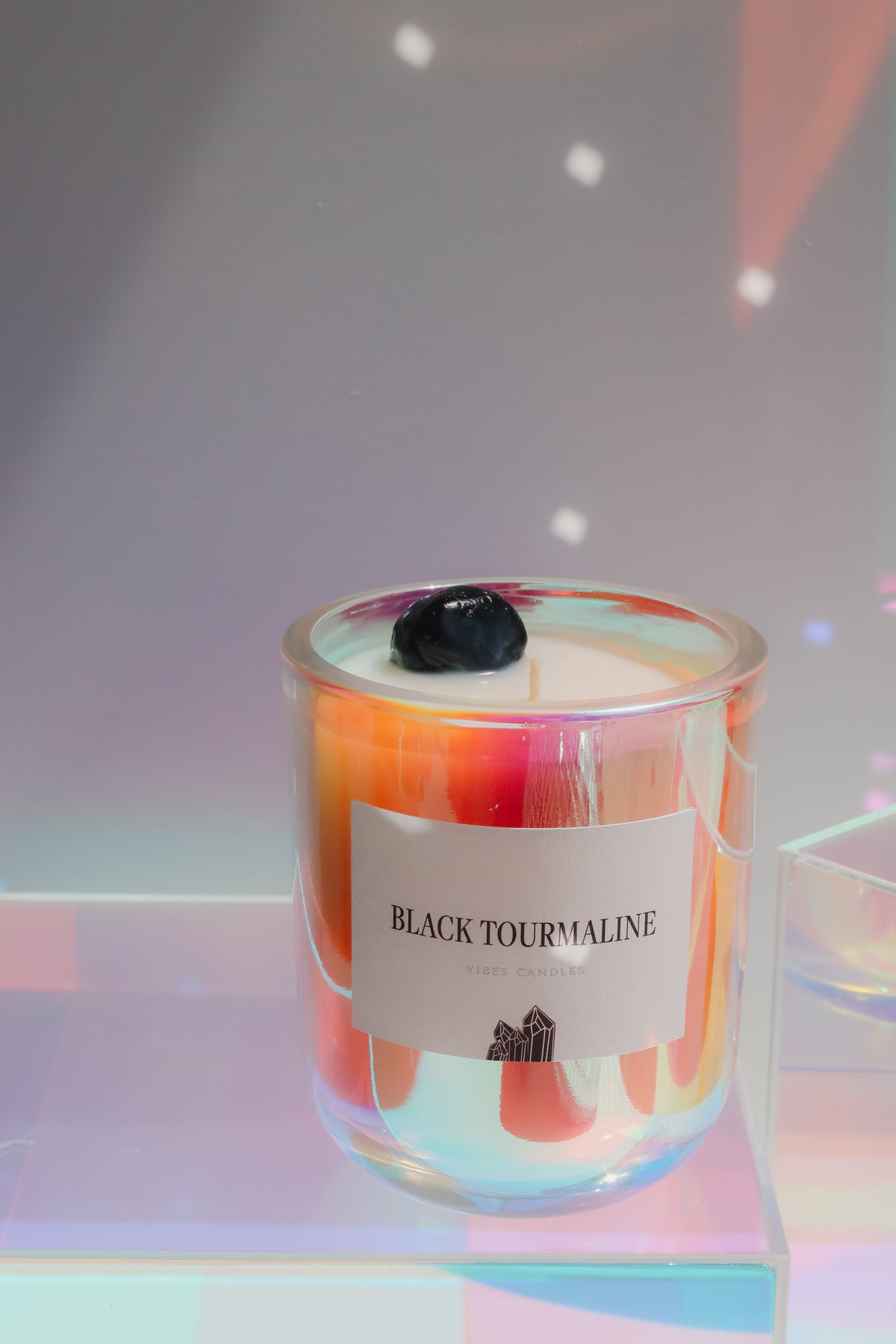 10oz Crystal Candle - Black Tourmaline - Protects + Purifies + Lightens Energy