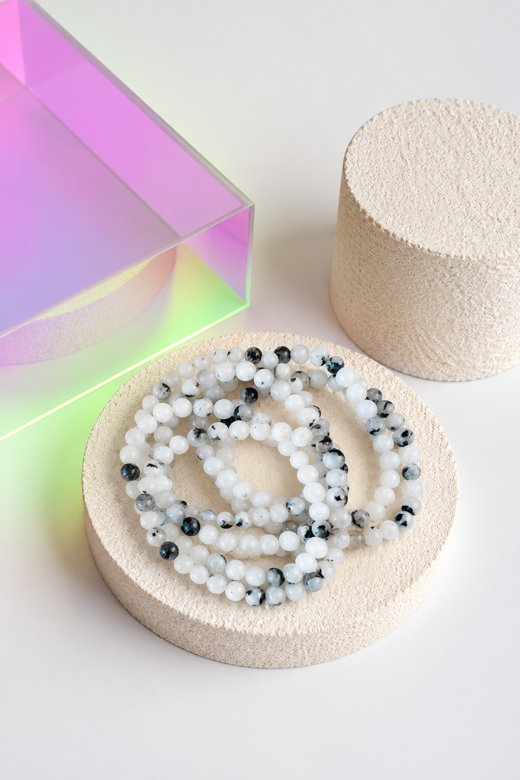 Beaded Bracelet - Rainbow Moonstone
