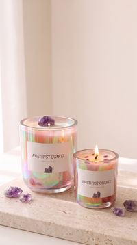 Amethyst Quartz Crystal Candle