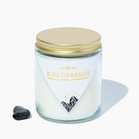 Black Tourmaline Crystal Candle