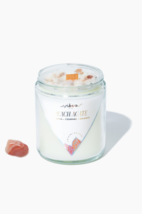 7.5oz Crystal Candle - Peach Agate - Calming + Courage + Balance