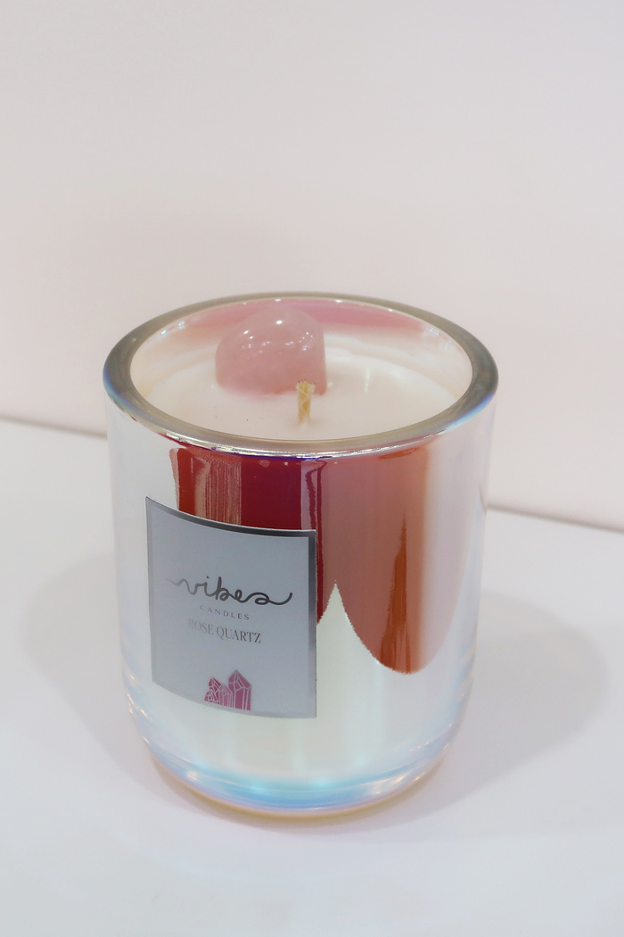10oz Crystal Candle - Rose Quartz - Love + Kindness + Compassion