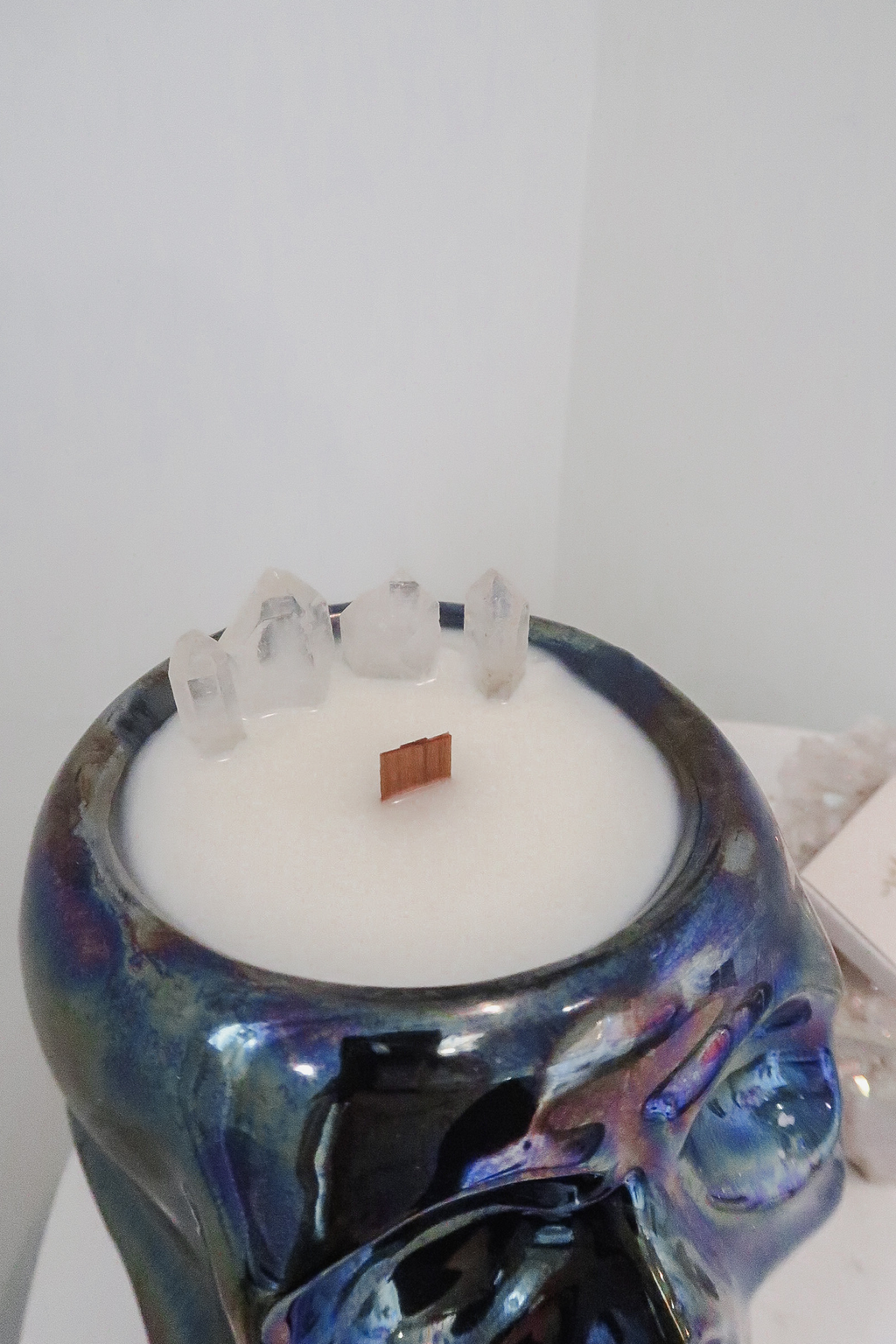 Skull Crystal Candle - Rainbow