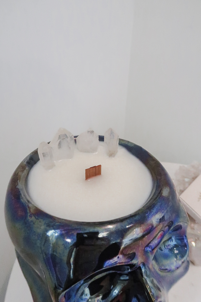 Skull Crystal Candle - Rainbow