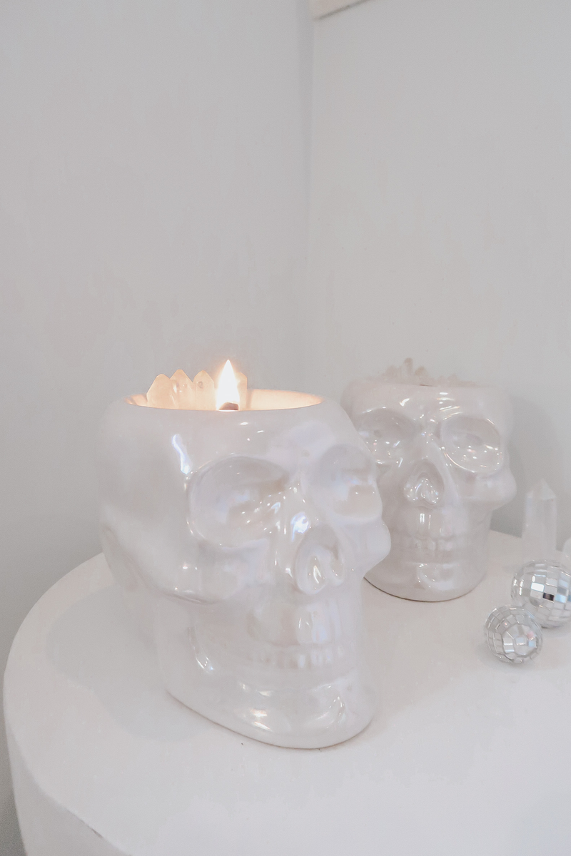 Skull Crystal Candle - Iridescent