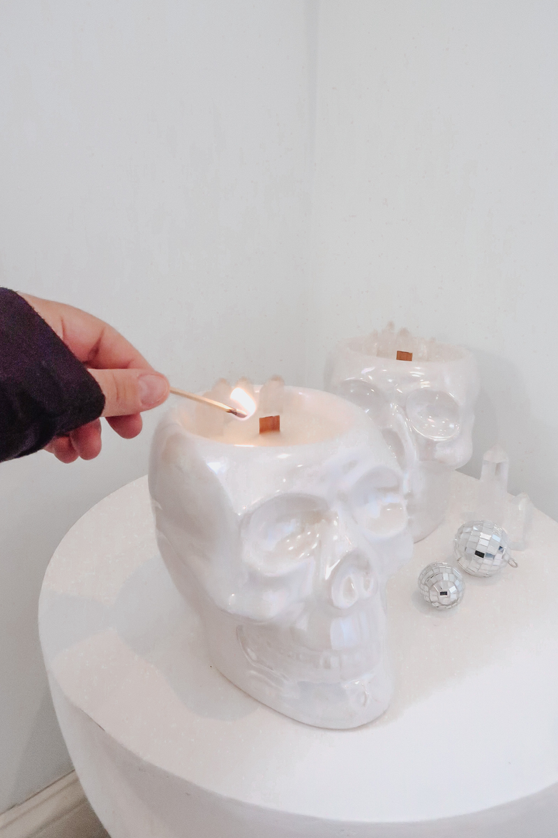 Skull Crystal Candle - Iridescent