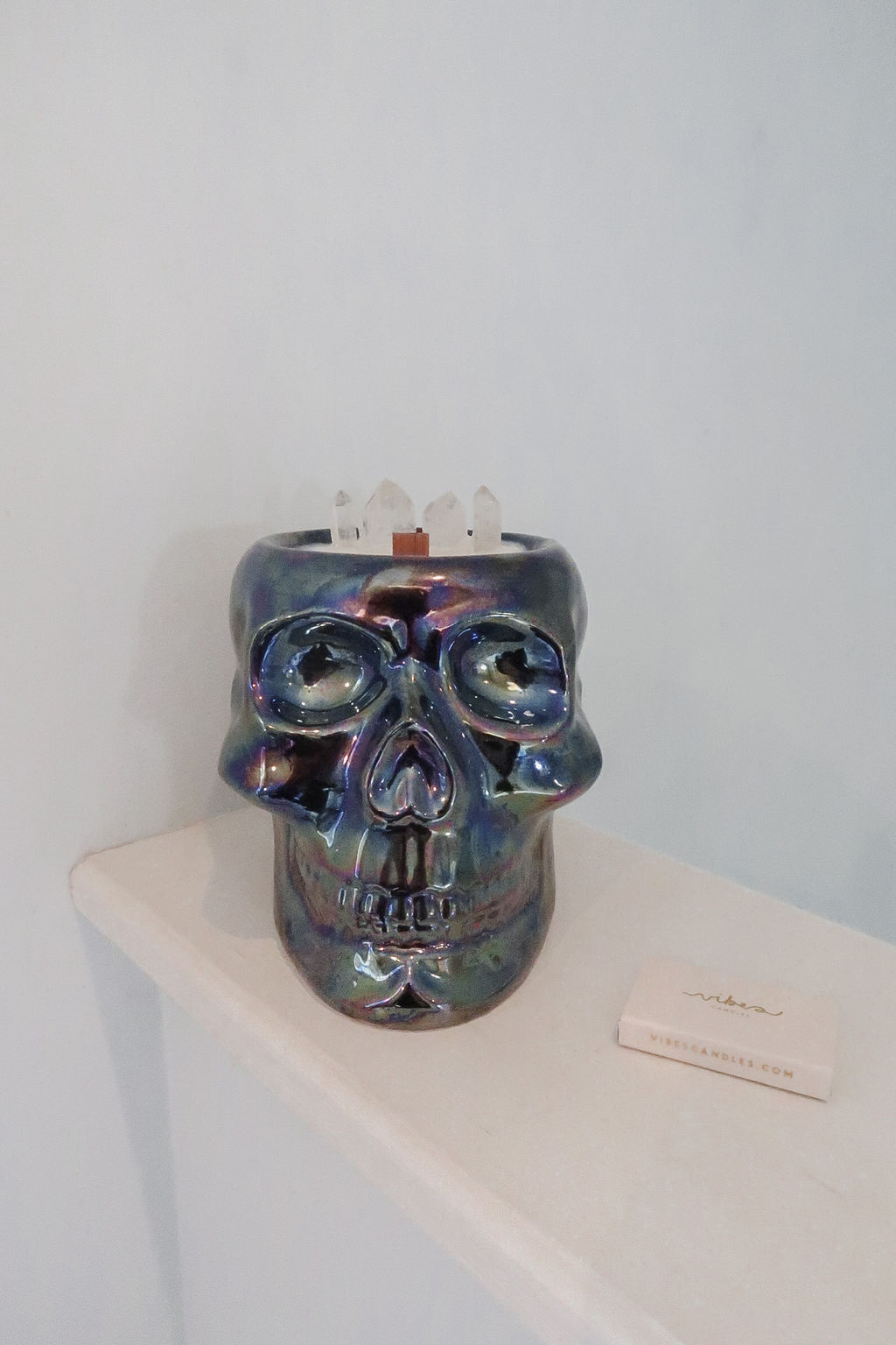 Skull Crystal Candle - Rainbow