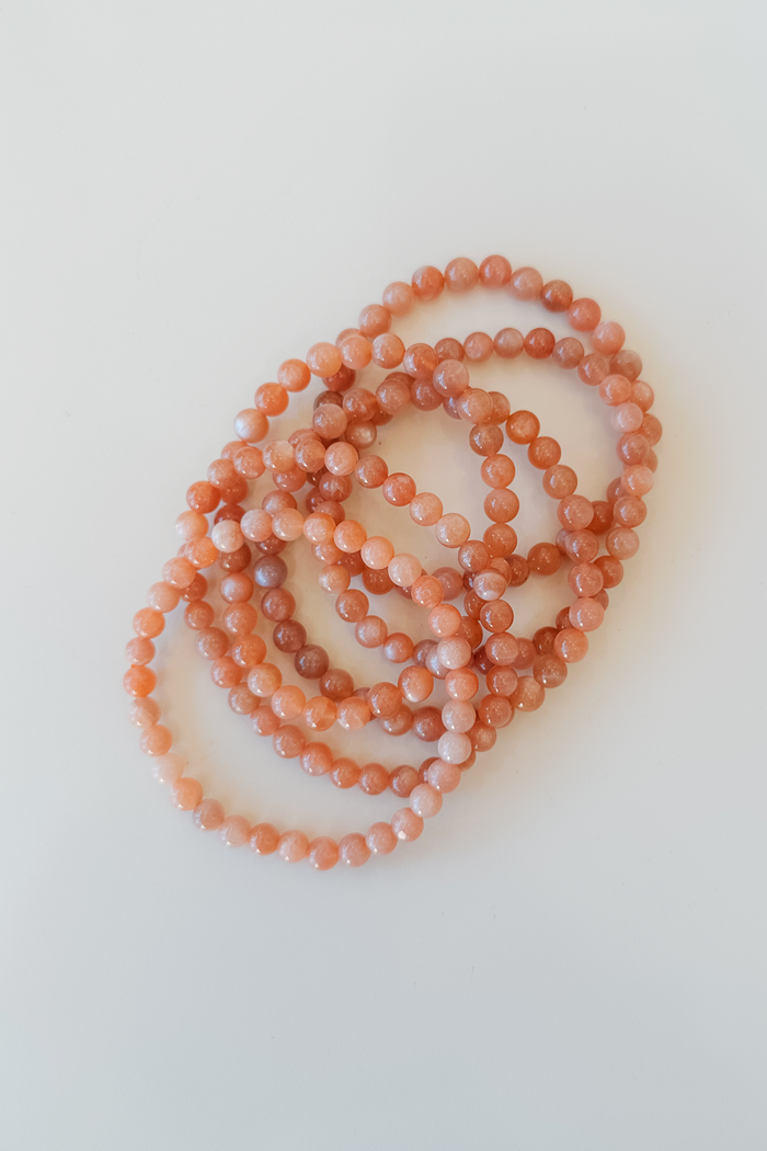 Beaded Bracelet - Peach Moonstone
