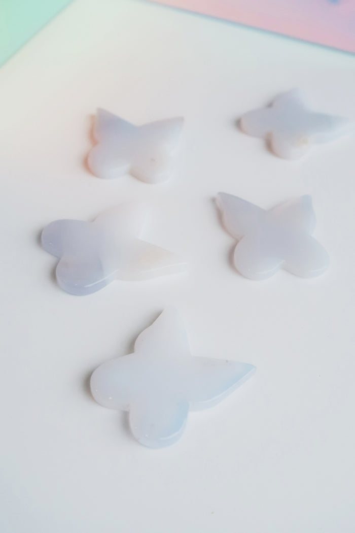Blue Chalcedony Butterfly Crystal