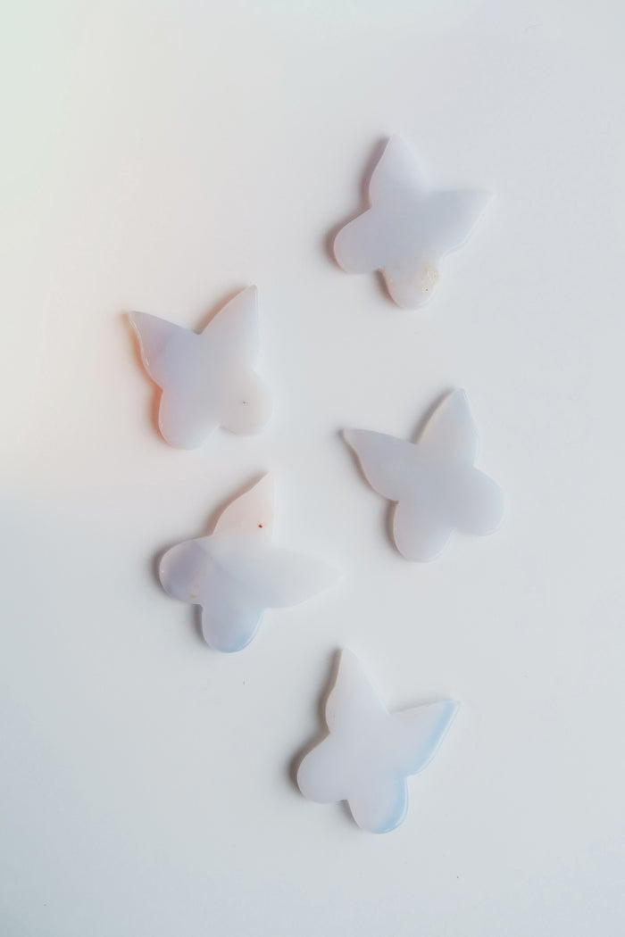 Blue Chalcedony Butterfly Crystal