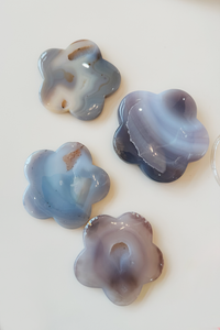 Blue Agate Crystal Flowers