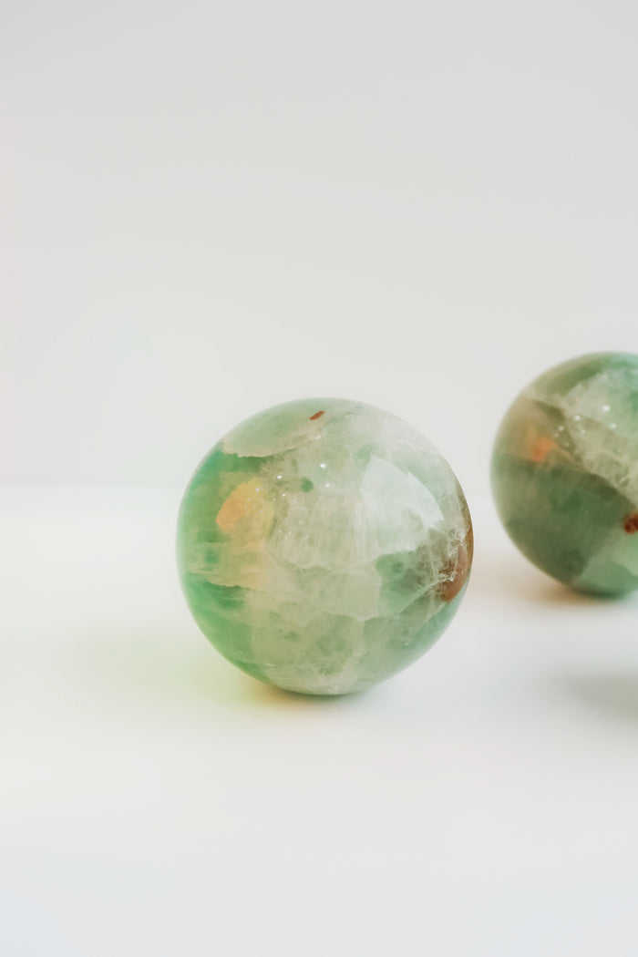 Seafoam Calcite Crystal Sphere