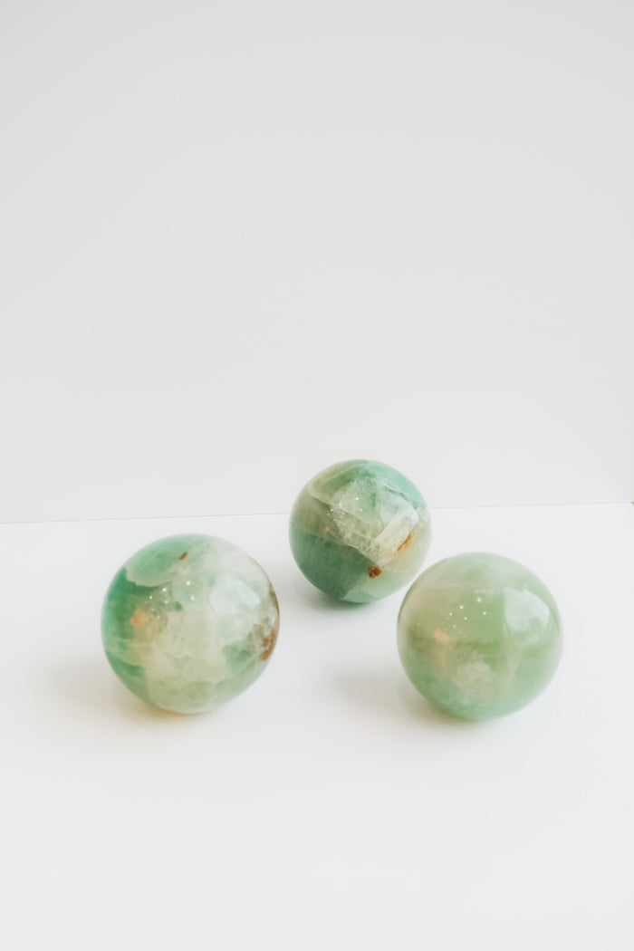 Seafoam Calcite Crystal Sphere