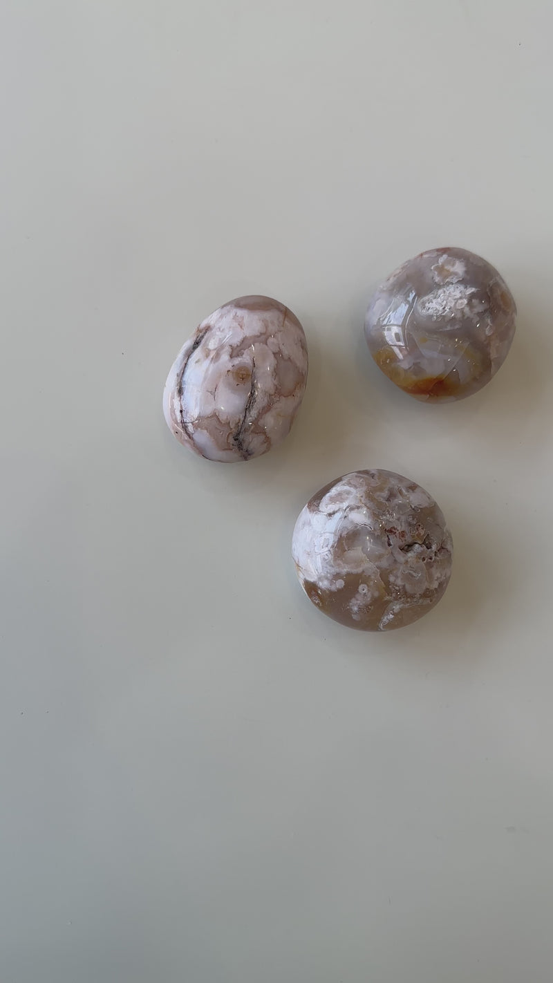 Flower Agate Oval Crystal