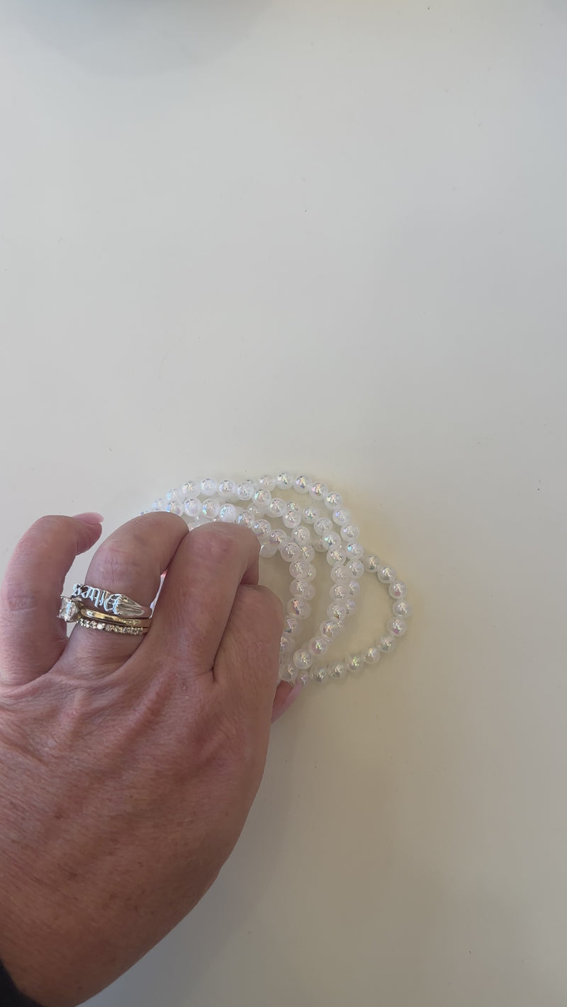 Beaded Bracelet - Angel Aura Selenite