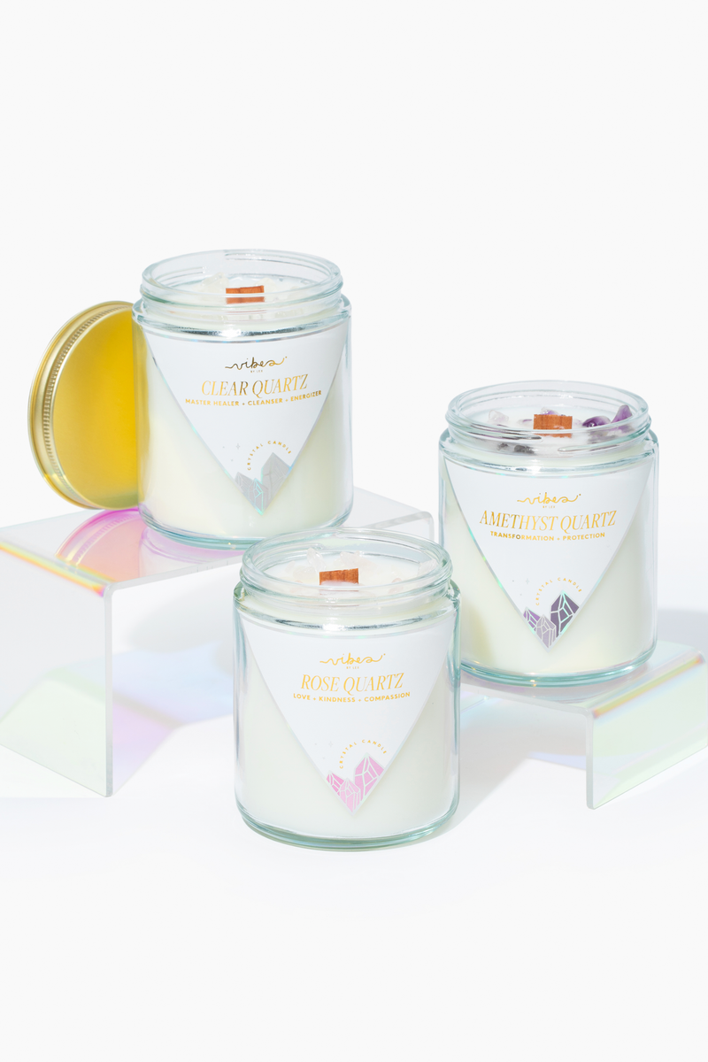 8 oz. Crystal Candle - Amethyst Quartz