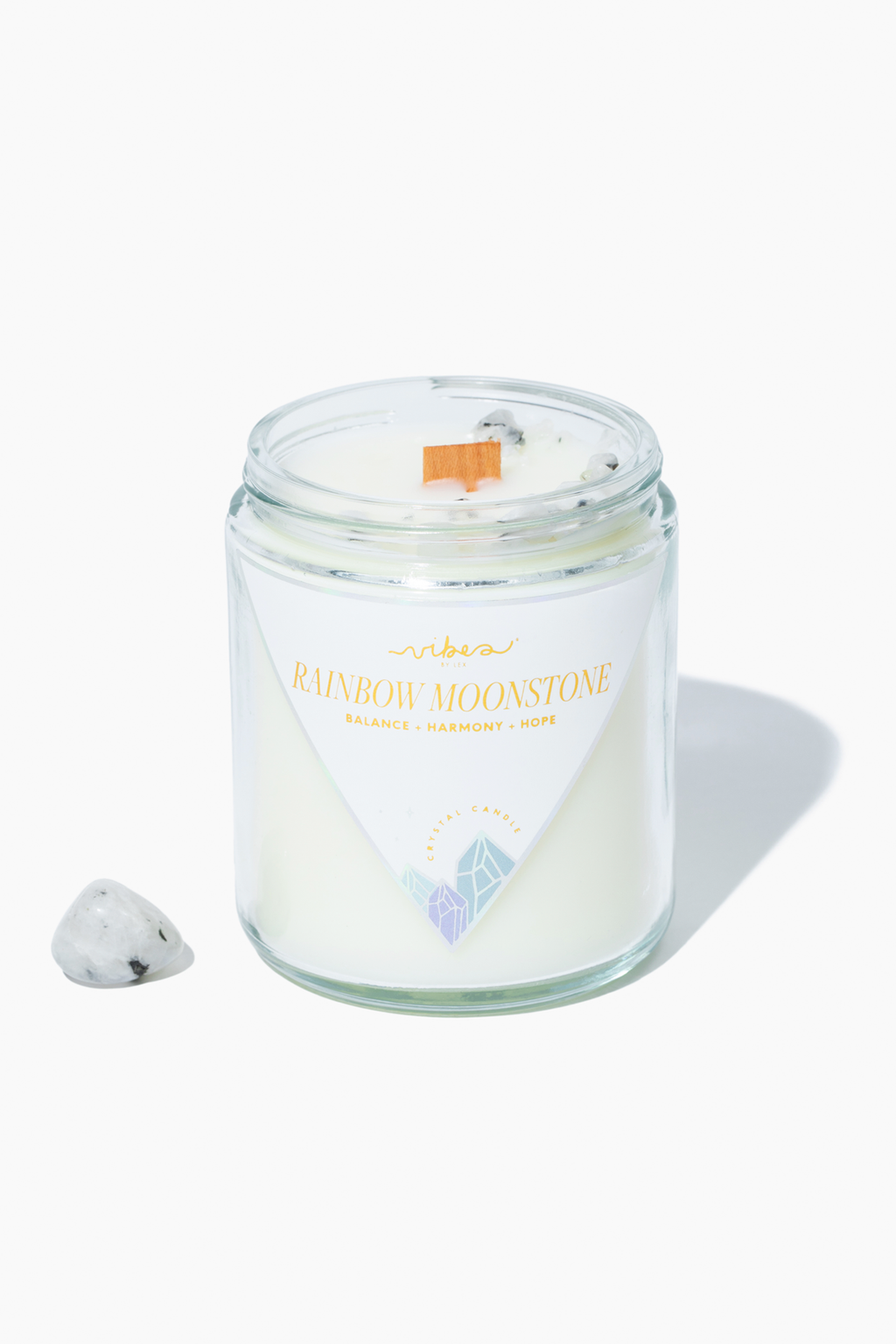 8 oz. Crystal Candle - Rainbow Moonstone