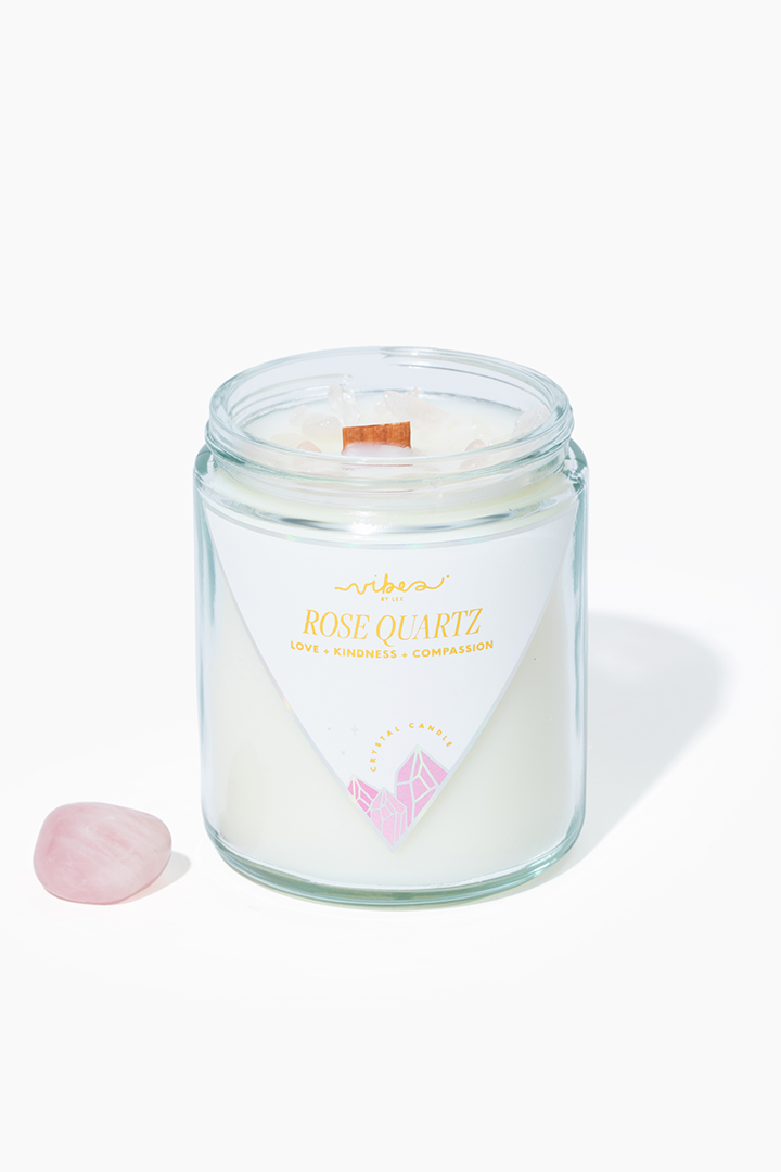 8 oz. Crystal Candle - Rose Quartz