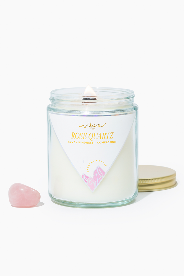 8 oz. Crystal Candle - Rose Quartz